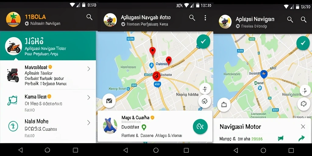 Antarmuka aplikasi 11BOLA untuk navigasi motor yang intuitif.