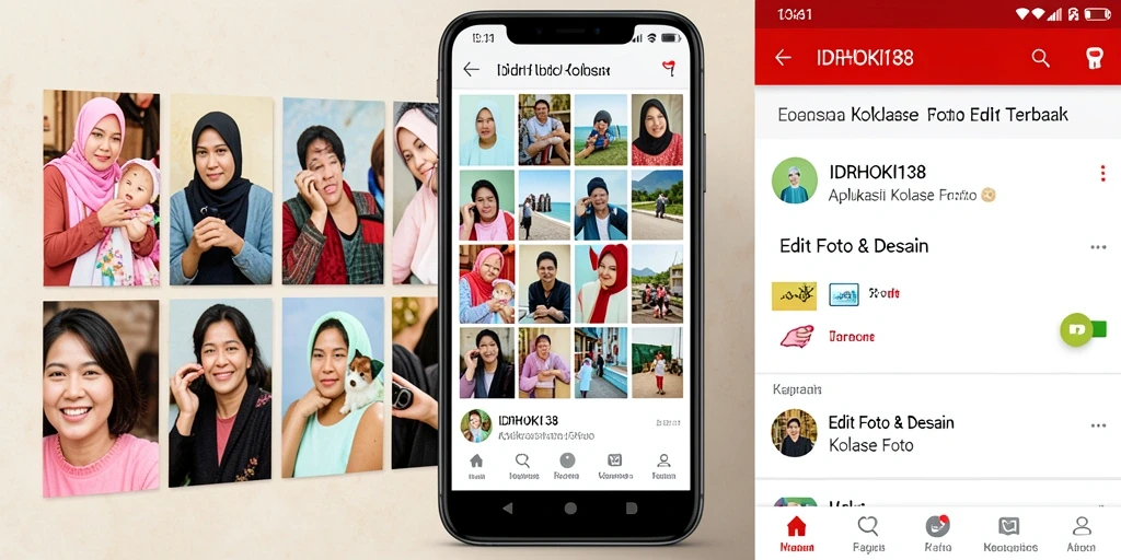 Screenshot aplikasi IDRHOKI138 menampilkan antarmuka Kolase Foto yang intuitif.