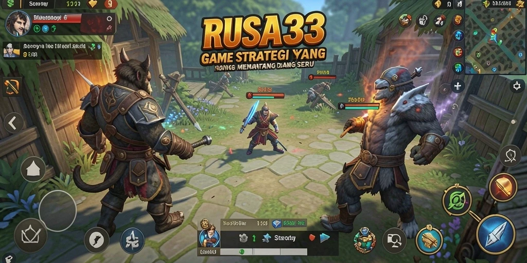 Antarmuka RUSA33 yang menampilkan pertempuran strategi yang mendebarkan.