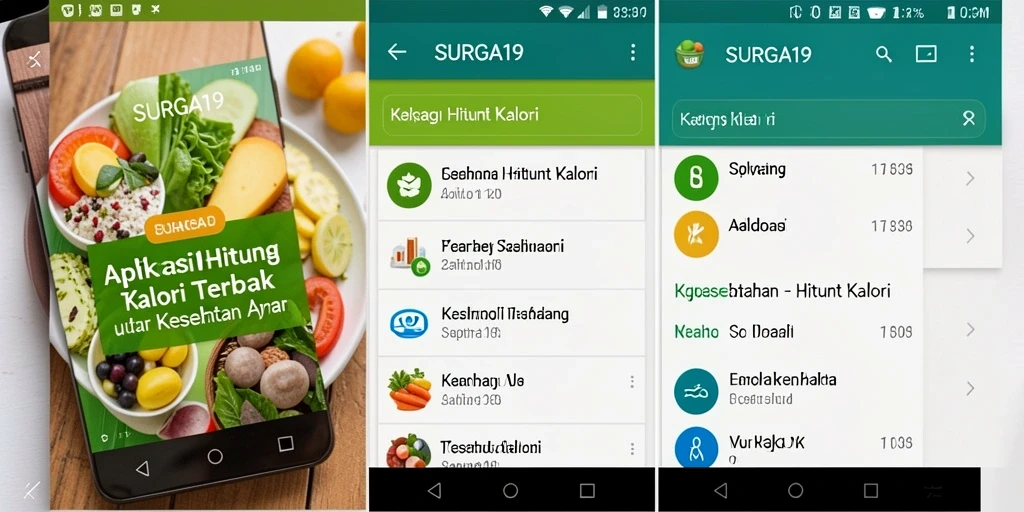 Antarmuka SURGA19 menampilkan fitur Hitung Kalori dengan mudah dan jelas.