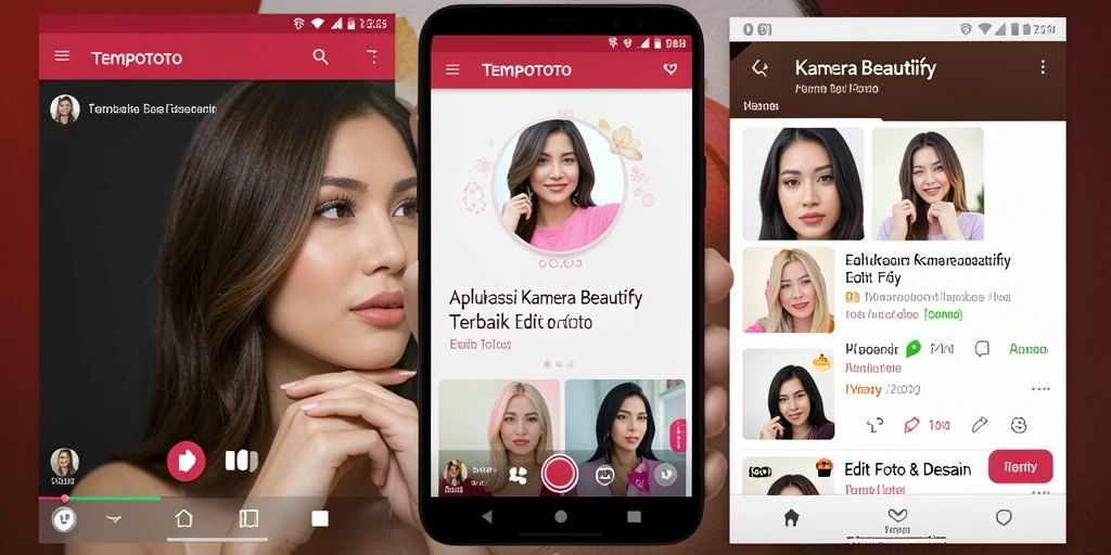 Tampilan antarmuka aplikas Kamera Beautify TEMPOTOTO yang intuitif dan user-friendly.